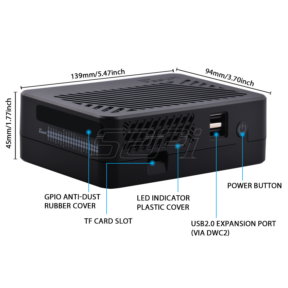حافظة 52Pi DeskPi Lite NAS مع  - مراجعة Deskpi Super6C وسعره